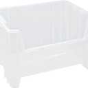 Hudson Exchange 20" x 15" x 12.5" (3 Pack) Plastic Giant Stackable Hopper Bin Container, Clear