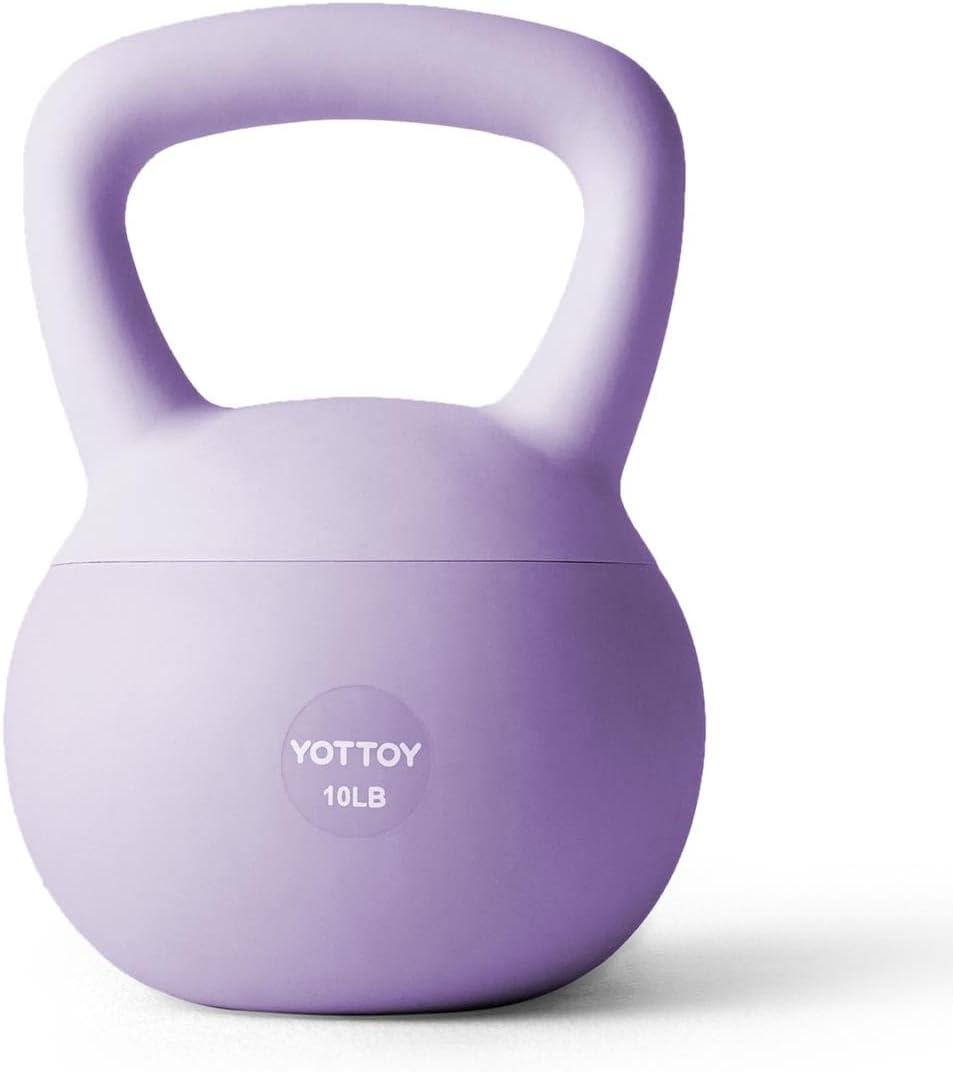 YOTTOY Soft Kettlebell,Kettlebell Anti-Slip Grip Weight for Home Workouts, Kettlebells Set(10 LB, Purple)