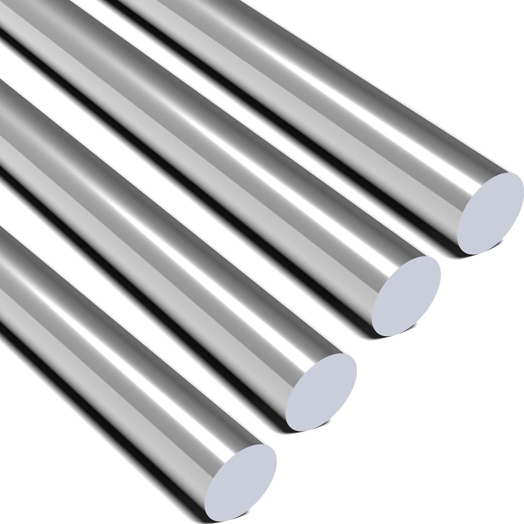 4pcs 304 Stainless Steel Round Rods 1/2" Dia x 16" Length,Metal Solid Shaft Rods (4, 1/2 x 16)