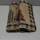 Artoid Mode Buffalo Plaid Xmas Tree Merry Christmas Kitchen Mats Set of 2, Winter Home Decor Low-Profile Kitchen Rugs for Floor - 17x29 and 17x47 Inch (Black/Beige)