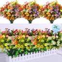 Tinsow Plastic Flowers Outdoor Flowers Silk Flowers Greenery Fake Faux Florals for Wedding Home Decor Window Box Garden Patio Hanging Planter (24, Multiple)
