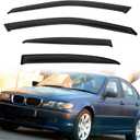 Rain Guards Compatible with 1999-2005 BMW E46 3-Series 4-Door Sedan 320 323 325 328 330 i xi Tape-On Side Window Visor Wind Deflector Vent Visors Car Accessories