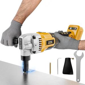 Cordless Metal Nibbler for DeWalt 20V Battery (No Battery), 18-Gauge Electric Nibbler with Assist Handle & 2 Blades, 1900RPM Brushless Metal Cutter for Stainless Steel, Aluminum, 3-Speed Settings