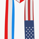 72 Inch Luxembourg Flag and USA Flag Graduation Sash Unisex Adults Graduation Stole Scarf International (Not Include Baccalaureate Gown and Hat)