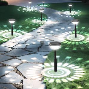 Ensenior 10-Pack Solar Lights Outdoor, Auto ON/Off 6500K LED Solar Garden Lights for Pathway, Yard, Patio, Walkway, Flower Bed, Waterproof, Energy-Efficient Landscape Lighting, Adjustable Height (Cool White)