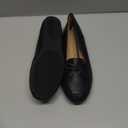 VenusCelia Women's Bowknot Wide Flat Shoe, Size 8 Wide (Black Pu)