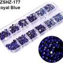 1500pcs Blue Flatback Rhinestones 3 Sizes Glass Yellow Crystal Diamonds for Nail Art Eye Jewels Crafts Clothes Shoes Make up Round with Tweezers and Picking Pen for Women Girls Manicure