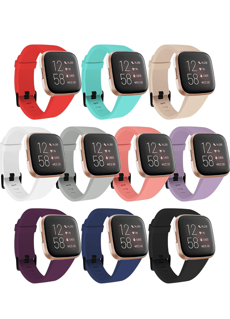 Fitbit Versa lite Bands, 8PCS Soft Silicone Watch Band Replacement for Fitbit Versa/Fitbit Versa SE/Fitbit Versa 2 Bands for Women Men