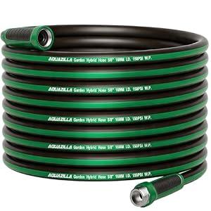 Garden Hose 150ft x 5/ 8" All-Weather Flexible Water Hose Lightweight, Durable, Kink-resistant, Heavy Duty Hybrid Polymer Hose, Male to Female Leak-Free Aluminum Connections, Burst 600 PSI.