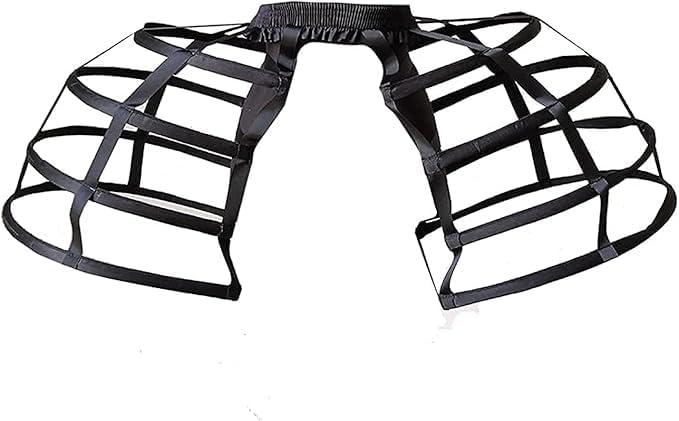 Petticoat Women Victorian Bustle Cages Hoop Skirt Cage Skirt for Women (One Size, Black)