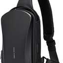 Mark Ryden Hard Shell Sling Backpack for Men, Water Resistant Crossbody Backpack with USB Charging Port, Chest Bag for Travel, Gym