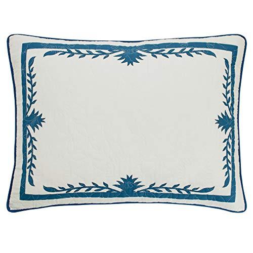 Tommy Bahama- Aloha Pineapple Cotton Blue Standard Sham, Stylist Bedding Set (Aloha Pineapple Blue, Standard Sham), Size 21 x 27