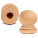 Pinkunn 100 Pcs Wood Finials Dowel Rods Caps 3/4 Inch Tall with 1/4 Inch Hole Unfinished Wood Drawer Knobs Pulls Handles Small Classic Ball Wooden Rods Caps for Crafts, DIY, Cabinet, Furniture, Drawer