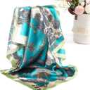 AWAYTR 35 Satin Large Square Head Scarves - 4PCS Silk Like Neck Scarf Hair Sleeping Wraps Satin Silk Scarfs for Women