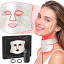 7-in-1 Red Light Therapy for Face & Neck, Skin-Friendly Silicone Red Light Therapy Mask with 324 LEDs, 5 Brightness Levels & 20 Mins Timer, Led Face Mask Light Therapy for Home & Travel