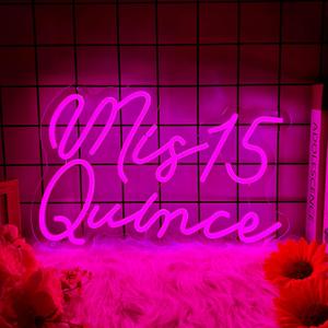 Moneter Mis 15 Quinceanera Neon Signs for Wall Decor Neon Lights for Bedroom Led Signs Suitable for Quinceanera Christmas Birthday Party Unique Gift for Girls