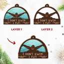 7 x Swimming Christmas Ornament 2025 - Swimming Gifts for Swimmers, Teen Boy Girls, Sports Gifts for Men, Women, Coaches, Athletes - 2-Layered Wooden Swimmer Ornaments for Tree Decorations