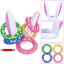 Max Fun Easter Bunny Inflatable Ring Toss Games for Kids Easter Indoor Outdoor Party Games Carnival Toss Game for Easter Party Favors