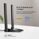 TP-Link WiFi 6 USB Adapter for Desktop PC - (Archer TX20U Plus) AX1800 Wireless Network Adapter with 2.4GHz, 5GHz, High Gain Dual Band 5dBi Antenna, WPA3, Supports Windows 11/10