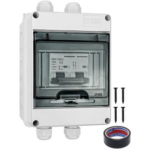 DC 100 Amp Breaker, 400V Miniature Circuit Breaker for Solar Panel, IP65 Waterproof DC MCB with Transparent Cover, Polarity-Free, for PV Array, RV, Off-Grid & On-Grid Systems