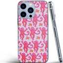 Compatible with iPhone 11 Pro Max Case Monkeys Roller Pure Clear Funny Cute Accessories Rabbit Charm (Pink)