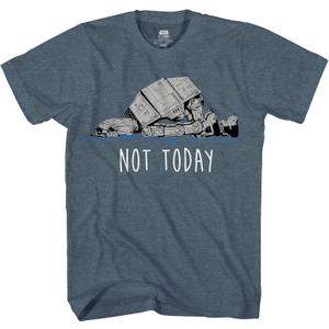 STAR WARS at-at Not Today Humor Funny Hoth Adult Graphic T-Shirt (SM, Indigo Black), Small