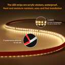 AC 120V LED Strip Lights 3.28 Foot Warm White with US Plug 1M Cuttable LED Lights SMD 2835 110 Volt LED Tape Lights for Bedroom Kitchen Under Cabinet Lighting(Warm White, 3.28ft)