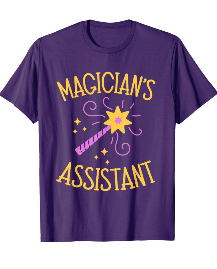 Magician Assistant Costume Kids Men Women Birthday Christmas T-Shirt XS