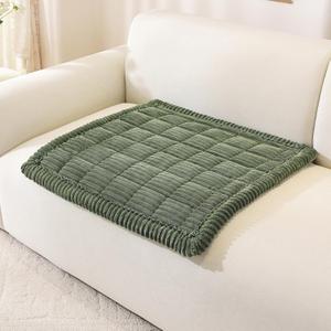 OstepDecor Washable Couch Cover for Dogs, Thick Pet Friendly Sofa Covers, Soft Couch Protector, Paw Cart Sofa Slipcovers, Cushion Protector for Leather, Sectional, Loveseat (27.6" x 27.6", Green)
