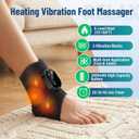 Foot Massager for Neuropathy Plantar Fasciitis Pain Relief, Cordless Heated Vibrating Wrap-Around Ankle Feet Massager, 3 Modes,6 Heat Levels, Adjustable Timer, Portable for Home Travel (Black)