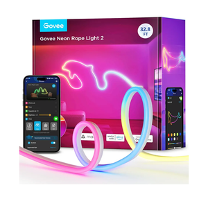Govee RGBIC Neon Lights, LED Smart Neon Rope Light 2 Works with Matter, Alexa, Google Assistant, Custom DIY Neon Strip Lights for Bedroom and Holiday Decor, Softer Material, 32.8ft, White
