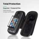 Screen Protector+Carrying Case for Insta 360 X5/360 X4, Protective Storage Bag with Carabiner,Portable Traveling Accessories for Insta360X5