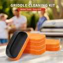 Griddle Cleaning Kit for Blackstone, Heavy-Duty Scraper & Ergonomic Handles | Flat Top Grill Accessories | Non-Scratch Scouring Pads | Easy to Remove Stain
