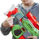 Nerf DinoSquad Rex-Rampage Motorized Dart Blaster, 10-Dart Clip, 20 Official Darts, 10-Dart Storage- T-Rex Dinosaur Design, Red, One Size