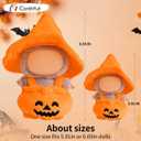 2 x 17cm Doll Clothes, Clothes for Dolls Outfit, Halloween Pumpkin Overalls Witch Hat for Dolls Accessories,Halloween Clothes Set for Doll (No Doll)(Orange Hat Pumpkin Clothes)