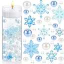 106 Pieces Christmas Vase Filler Pearl for Vase Filler Pearls for Vases Candyland Pearls Water Gels Beads Candles Centerpiece for Christmas Home Table Party Decor(Snowflake Style)