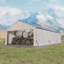 GarveeLife 20'X30'x12' Metal Carport for Multiple Vehicles, Enclosed Car Ports, Vertical Roof Design, for All-Weather, for Full-Size Pickup Trucks, Boats, and Tractors (Gray)