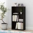 Furinno BASIC Book Shelf, 3-Tier Bookshelf with Open Shelves, Standing Bookcase, 9.3" x 21.8" x 39.5", for Organization and Storage, for Living Room, Bedroom, Home Office, Espresso