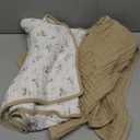 Yoofoss Hooded Baby Towels for Newborn 2 Pack 100% Muslin Organic Cotton Baby Bath Towel with Hood for Babies, Infant, Toddler and Kids, 32x32Inch, Soft and Absorbent Newborn Essential, Beige Floral