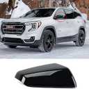 Right Passenger Side Exterior Mirror Cap Cover Rearview Mirror Cover Trim Fit for 2018 2019 2020 2021 2022 2023 Chevrolet Equinox & GMC Terrain Replace 23406416 (Glossy Black)
