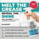 Kitchen Cabinet Cleaner Gentle, Residue-Free and Effective Everyday Degreaser & Grime Remover for Wood, Painted and Finished Furniture - Complete with Cleaning Brush & Cabinet Cleaner Spray 32oz