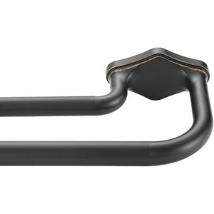 Matte Black Gold Double Curtain Rods For Windows 48-88 Inch,Heavy Duty Double Curtain Rod with Aluminum Finials and Bracket,Adjustable Double Window Rods For Blackout Or Room Darkening Panels