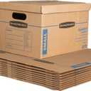 Bankers Box Small Classic Moving Box, 10-Pack, Reinforced Handles, Tape-Free Assembly, 15 x 12 x 10 Inches (7714901)
