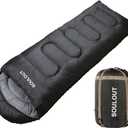 3-4 Season Sleeping Bag for Adults & Kids, Lightweight Warm Cold Weather Camping Bag with Waterproof Compression Sack  Portable for Hiking, Backpacking, Traveling & Outdoor Adventures (Dark Grey)