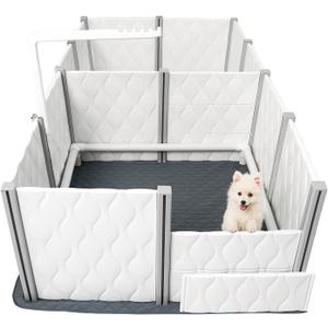 Senneny Whelping Box for Dogs - 24 Extra Tall - Dog Whelping Pen with Whelping Pad and Lamp Holder - Dog Whelping Supplies for Large Medium Small Dogs Puppies (2-Rooms(96" L x 48" W x 24" H))