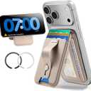 ESR Aura for MagSafe Wallet Stand w Grip, RFID Blocking w MagSafe Ring, 5 Card Holder for Phone Case, Magnetic Wallet for iPhone 17e/17/16/15/14/13/12(Not for Mini), Selected Samsung,Desert Titanium