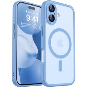 CANSHN Magnetic for iPhone 17 Case, Upgraded [Full Camera Protection] [Compatible with Magsafe] [Translucent Matte] Shockproof Protective Phone Case for iPhone 17 - Light Blue (iPhone 17 (6.3 Inch,2 Lens))