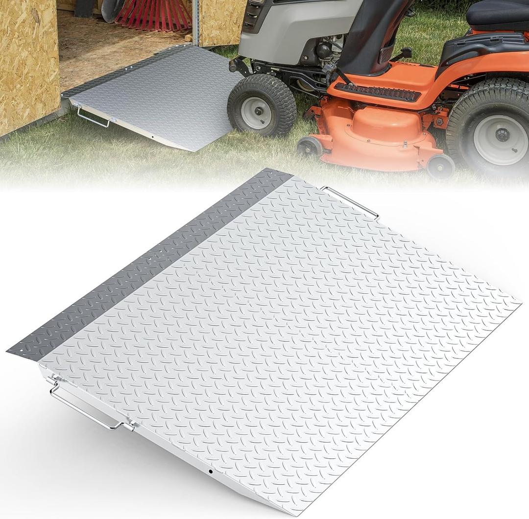 Shed Ramp for Riding Mower 29"Lx48“W, Anti-Slip Loading Ramps for Barn, ATV
2PCS Punch Plate Ramp for Lawn Mowers, Garden Cart, Motorcycles, Garden Cart, Threshold Doorway Tractor 1500lbs Capacity
