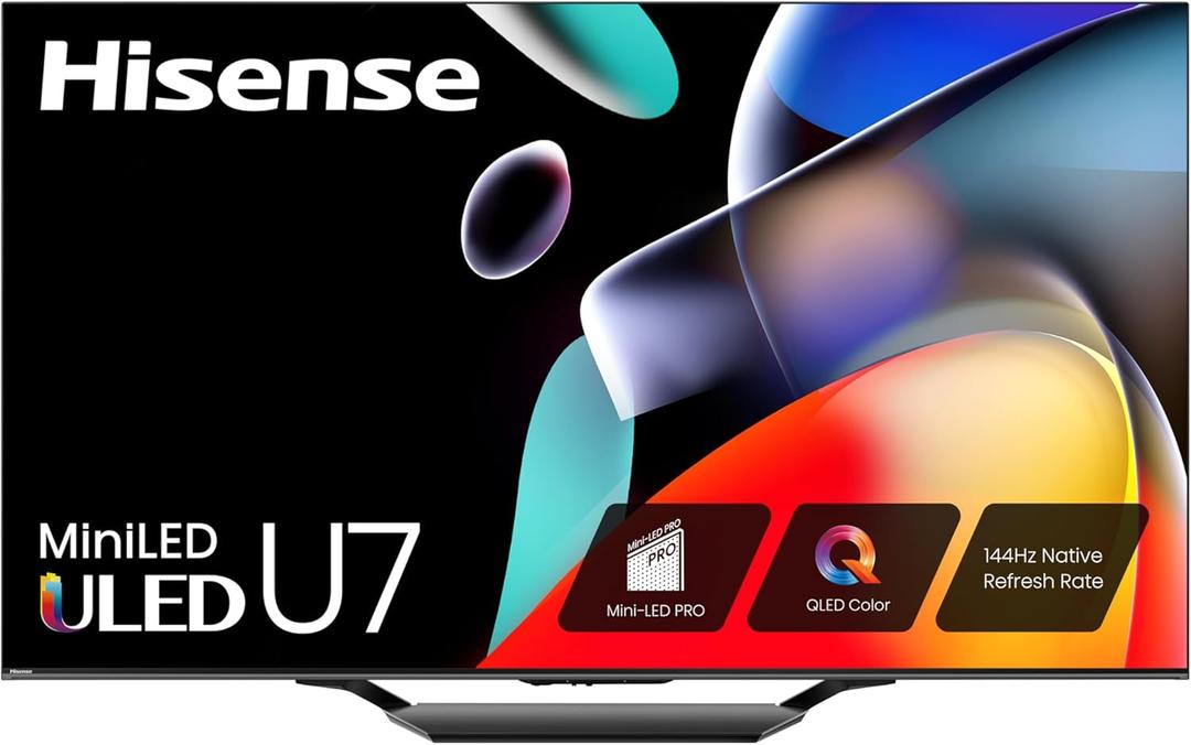 Hisense 65-Inch Class U7 Series Mini-LED ULED 4K UHD Google Smart TV (65U7N) - QLED, Dolby Vision IQ, Dolby Atmos, Full Array Local Dimming, 144Hz Game Mode Pro, VRR, Alexa Compatibility