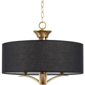 Kira Home Alondra 20" Modern 3-Light Drum Chandelier Black Fabric Shade Kira Home Alondra 20" Modern 3-Light Drum Chandelier Black Fabric Shade